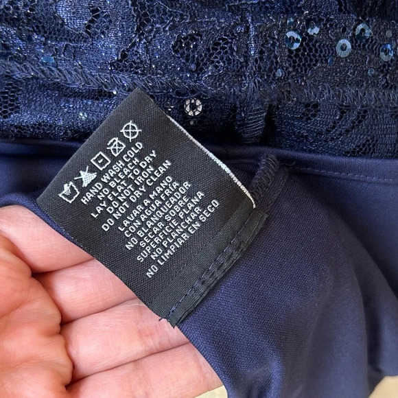 NightWay All Over Lace & Sequined Sheath Blue Dress Size 10 - Picture 10 of 10